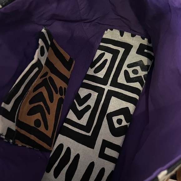 African Multi Print Cloth Shoulder Bag Good Condition - Picture 8 of 15